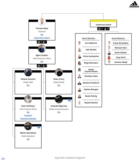 adidas organizational chart